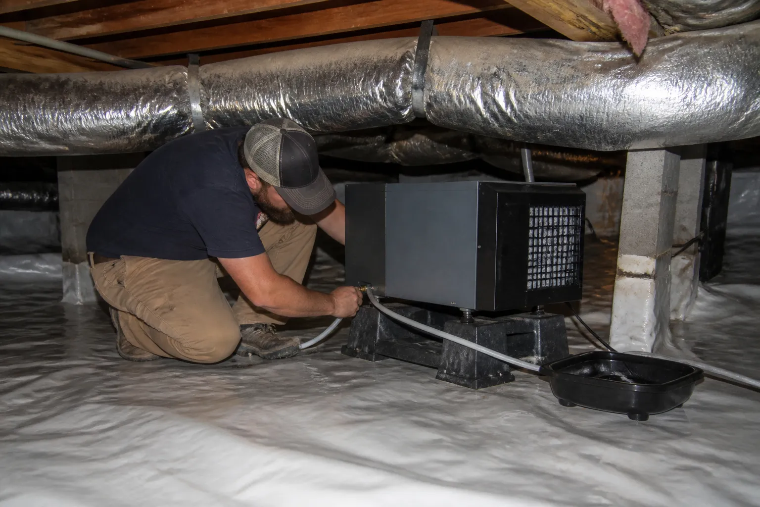 Crawl Space Dehumidifier Installation